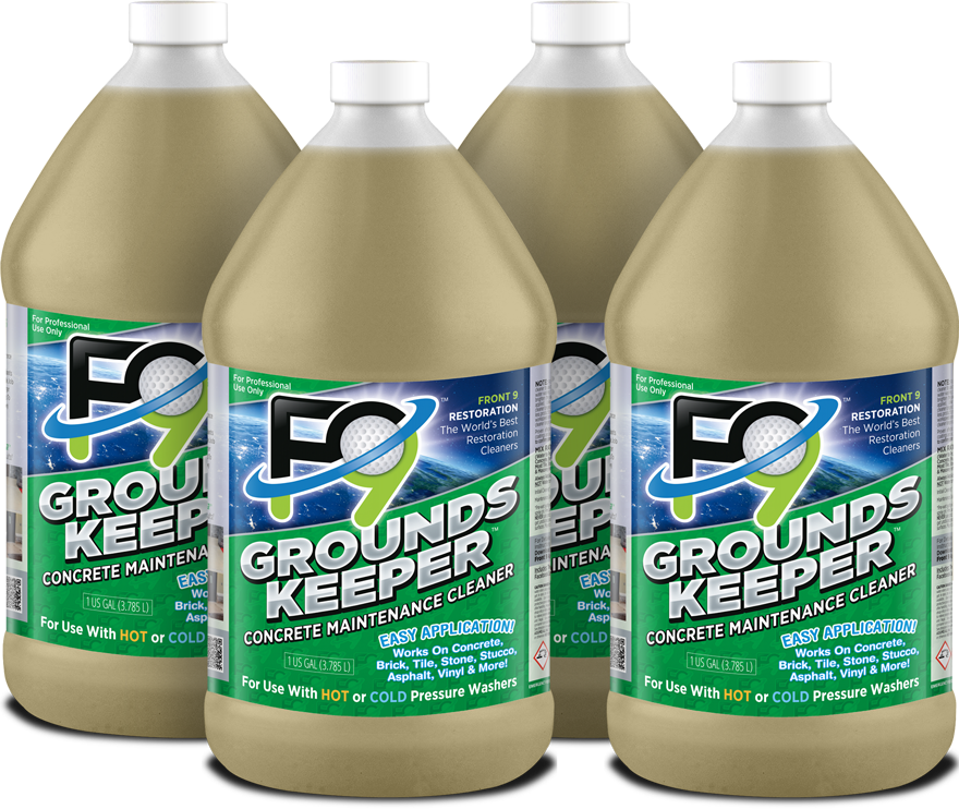 F9 Groundskeeper, Concrete Maintenance Cleaner  - Case of 4 Gallons